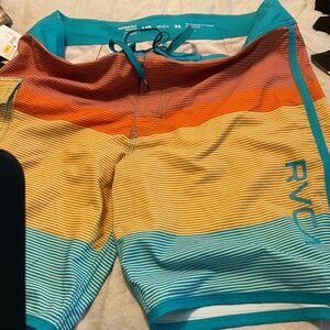 RVCA Medium Board shorts blue, yellow, orange